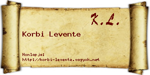 Korbi Levente névjegykártya